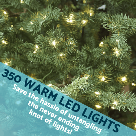 Dellonda Pre-Lit Hinged Christmas Tree with 350 Warm White LED Lights 7ft(210cm) Model No- DH82