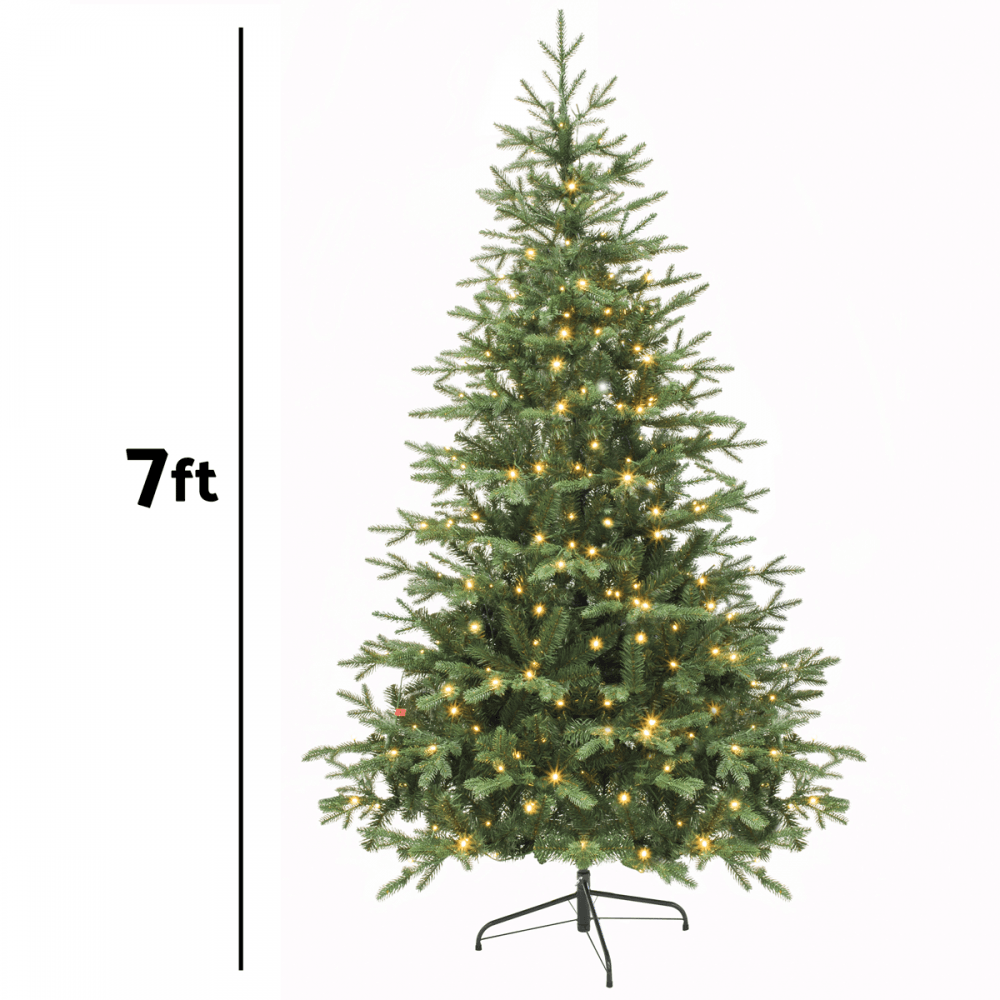 Dellonda Pre-Lit Hinged Christmas Tree with 350 Warm White LED Lights 7ft(210cm) Model No- DH82