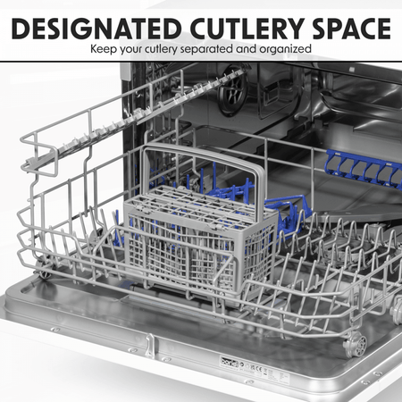 Baridi Tabletop Dishwasher 6 Place Settings 6.5L Capacity - White Model No- DH83