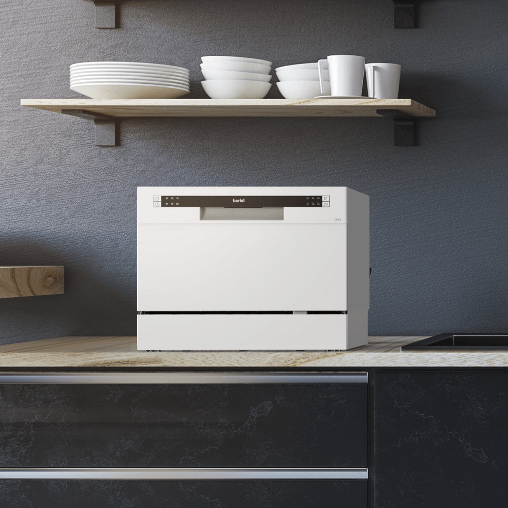 Baridi Tabletop Dishwasher 6 Place Settings 6.5L Capacity - White Model No- DH83