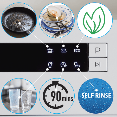 Baridi Tabletop Dishwasher 6 Place Settings 6.5L Capacity - White Model No- DH83