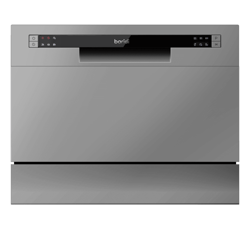 Baridi Tabletop Dishwasher 6 Place Settings 6.5L Capacity - Silver Model No- DH84