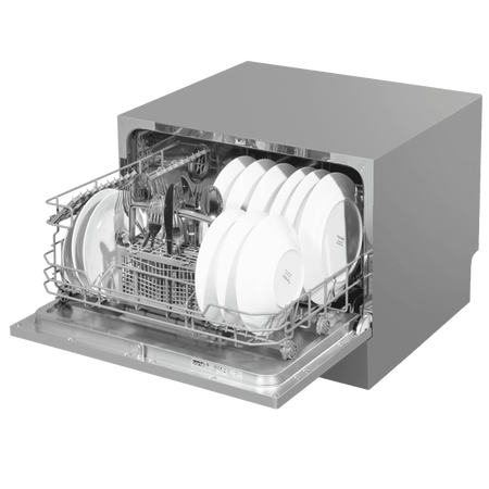Baridi Tabletop Dishwasher 6 Place Settings 6.5L Capacity - Silver Model No- DH84
