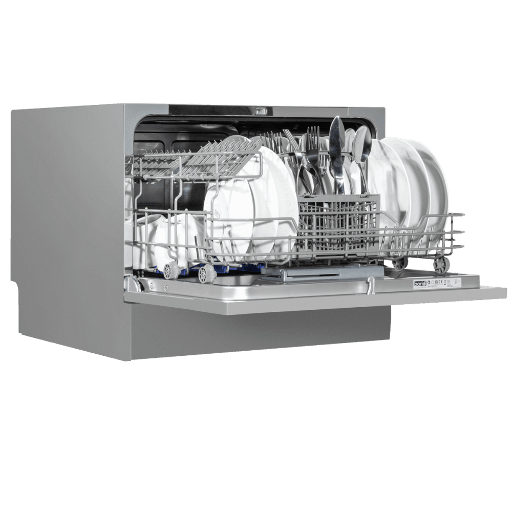 Baridi Tabletop Dishwasher 6 Place Settings 6.5L Capacity - Silver Model No- DH84