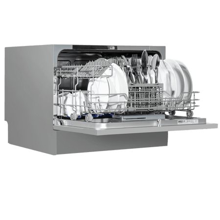 Baridi Tabletop Dishwasher 6 Place Settings 6.5L Capacity - Silver Model No- DH84