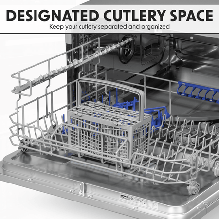 Baridi Tabletop Dishwasher 6 Place Settings 6.5L Capacity - Silver Model No- DH84