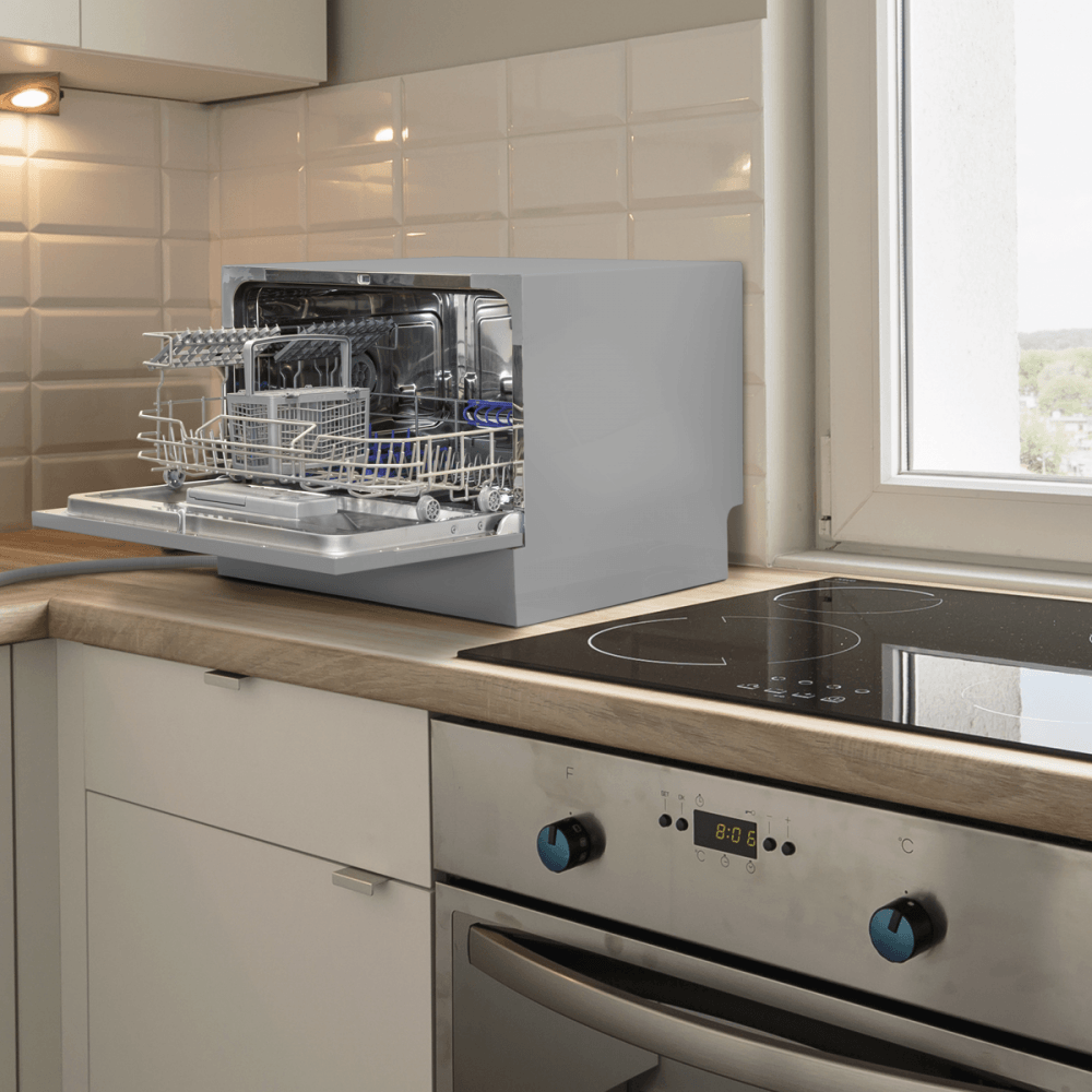 Baridi Tabletop Dishwasher 6 Place Settings 6.5L Capacity - Silver Model No- DH84