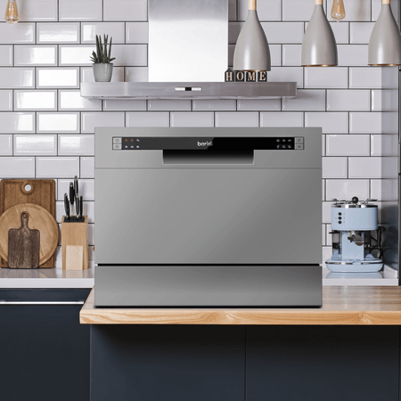 Baridi Tabletop Dishwasher 6 Place Settings 6.5L Capacity - Silver Model No- DH84