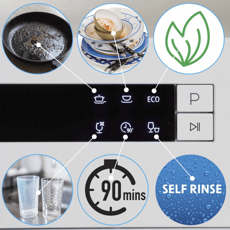 Baridi Tabletop Dishwasher 8 Place Settings 8L Capacity - White Model No- DH86