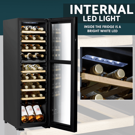 Baridi 18 Bottle Dual Zone Wine Fridge & Cooler Model No- DH89