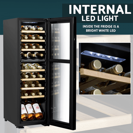 Baridi 27 Bottle Dual Zone Wine Fridge & Cooler Model No- DH90