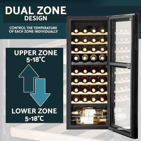 Baridi 36 Bottle Dual Zone Wine Fridge & Cooler Model No- DH91
