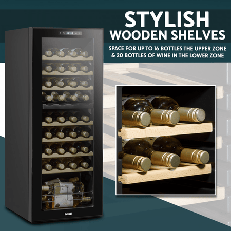 Baridi 36 Bottle Dual Zone Wine Fridge & Cooler Model No- DH91