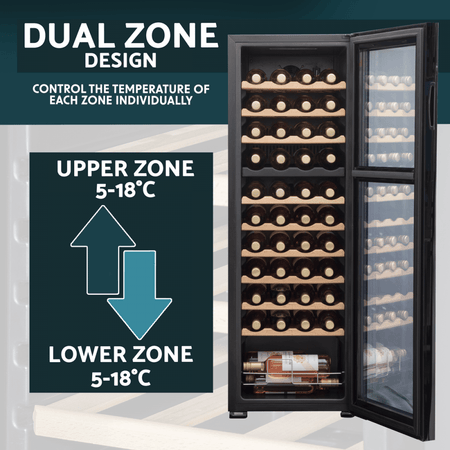Baridi 44 Bottle Dual Zone Wine Fridge & Cooler Model No- DH92