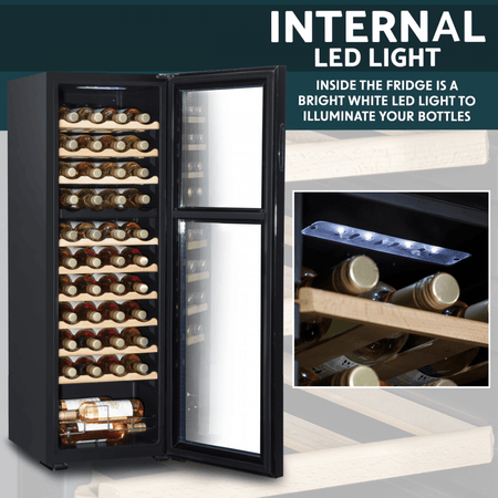 Baridi 44 Bottle Dual Zone Wine Fridge & Cooler Model No- DH92