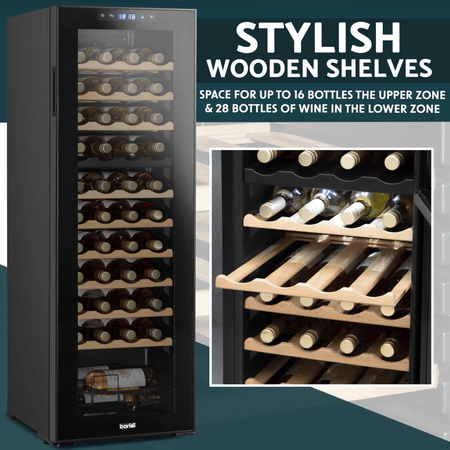 Baridi 44 Bottle Dual Zone Wine Fridge & Cooler Model No- DH92
