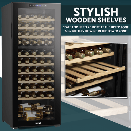 Baridi 55 Bottle Dual Zone Wine Fridge & Cooler Model No- DH93