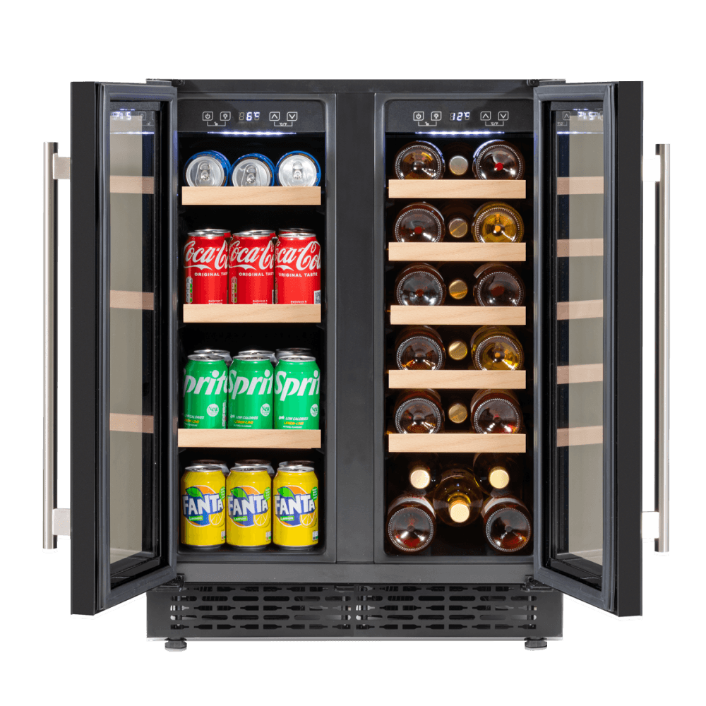 Baridi 40 Bottle/120 Can Under-Counter/Freestanding Dual Zone Wine Fridge & Cooler 60cm Model No- DH96