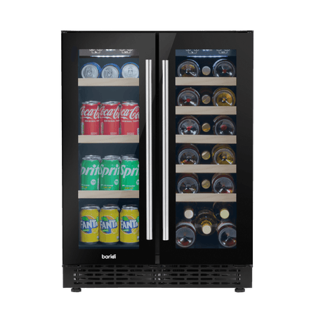 Baridi 40 Bottle/120 Can Under-Counter/Freestanding Dual Zone Wine Fridge & Cooler 60cm Model No- DH96