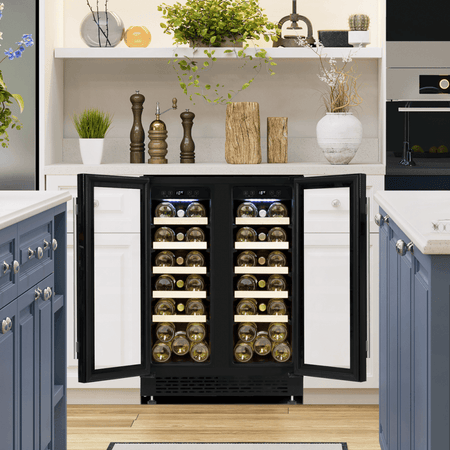 Baridi 40 Bottle/120 Can Under-Counter/Freestanding Dual Zone Wine Fridge & Cooler 60cm Model No- DH96