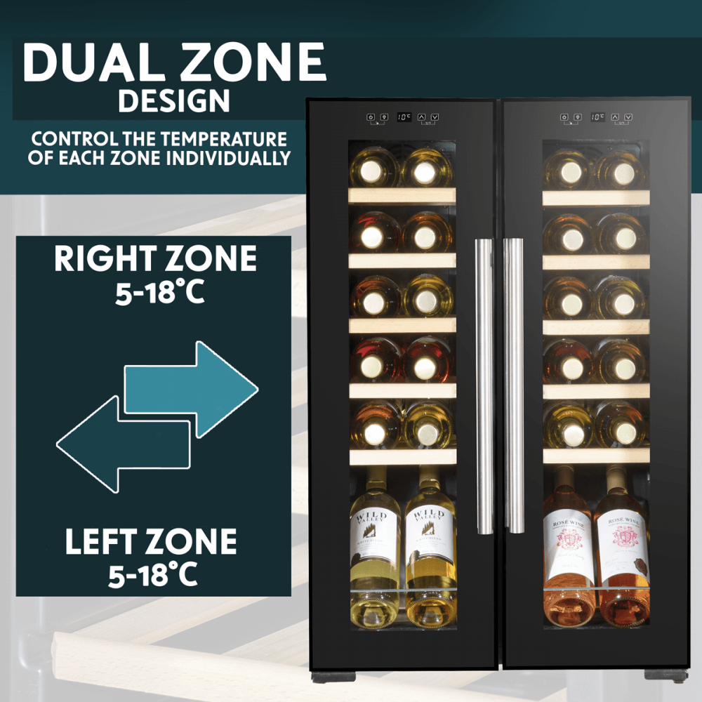 Baridi 24 Bottle Dual Zone Wine Fridge & Cooler Model No- DH97