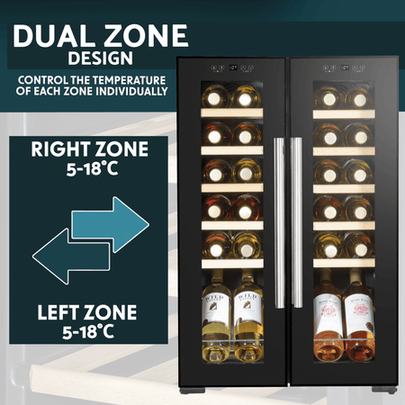 Baridi 24 Bottle Dual Zone Wine Fridge & Cooler Model No- DH97