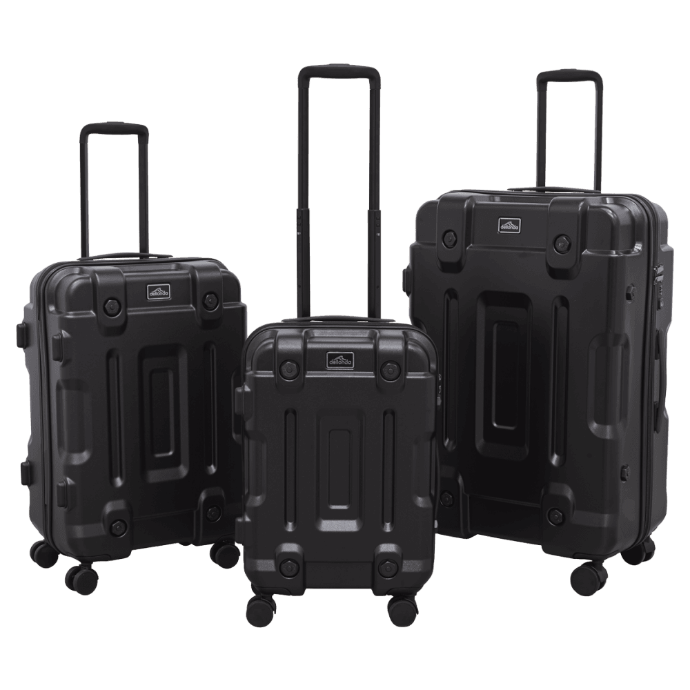 Dellonda Lightweight ABS Luggage Set 3pc - Black Model No- DL10