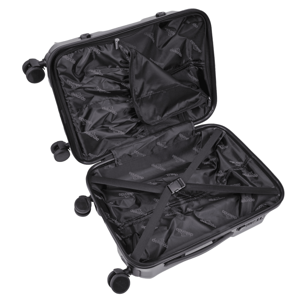 Dellonda Lightweight ABS Luggage Set 3pc - Black Model No- DL10