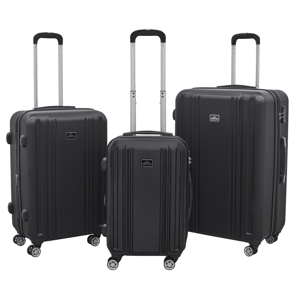 Dellonda Lightweight ABS Luggage Set with TSA Lock - Black Model No- DL11