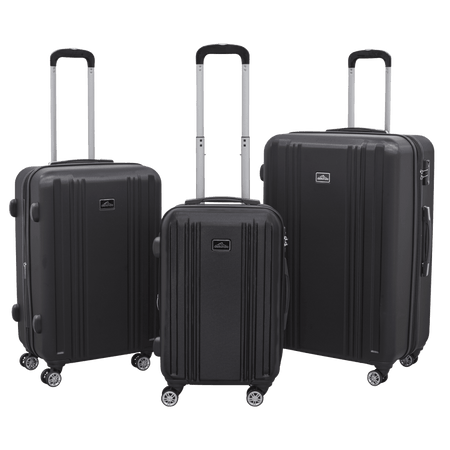 Dellonda Lightweight ABS Luggage Set with TSA Lock - Black Model No- DL11