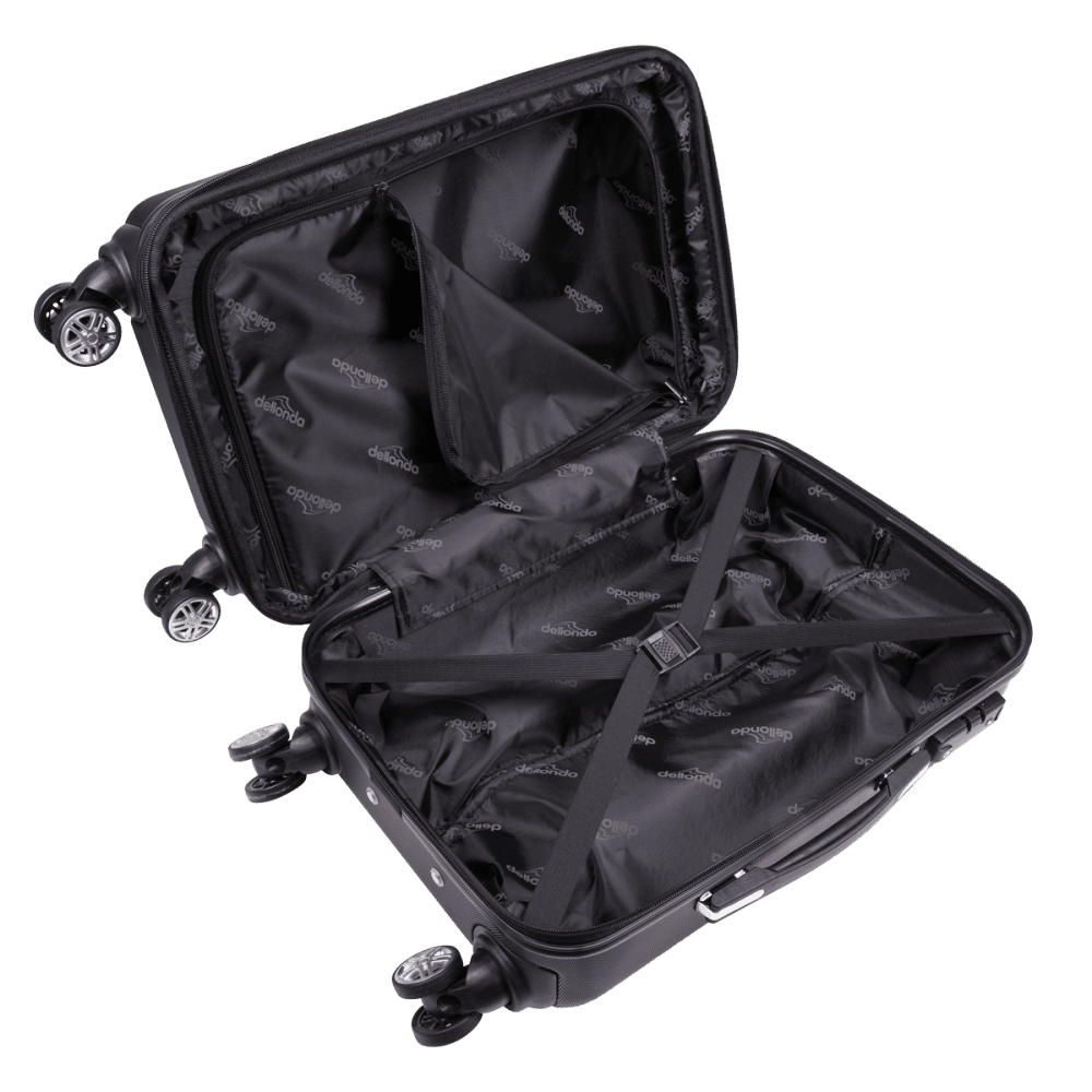 Dellonda Lightweight ABS Luggage Set with TSA Lock - Black Model No- DL11