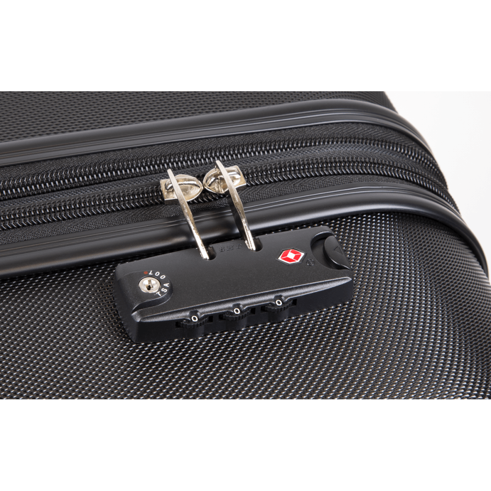 Dellonda Lightweight ABS Luggage Set with TSA Lock - Black Model No- DL11
