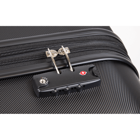 Dellonda Lightweight ABS Luggage Set with TSA Lock - Black Model No- DL11