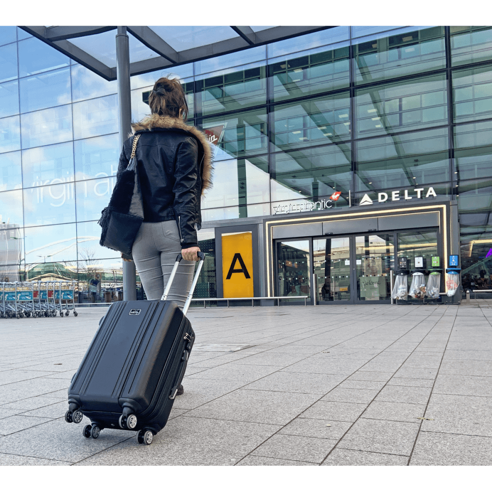Dellonda Lightweight ABS Luggage Set with TSA Lock - Black Model No- DL11