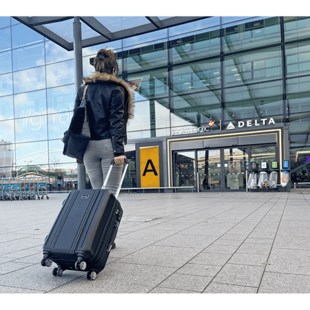 Dellonda Lightweight ABS Luggage Set with TSA Lock - Black Model No- DL11