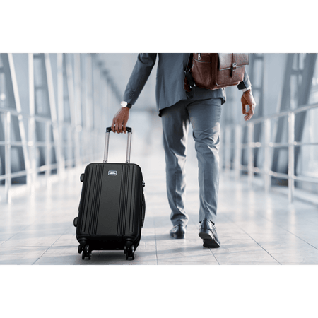 Dellonda Lightweight ABS Luggage Set with TSA Lock - Black Model No- DL11
