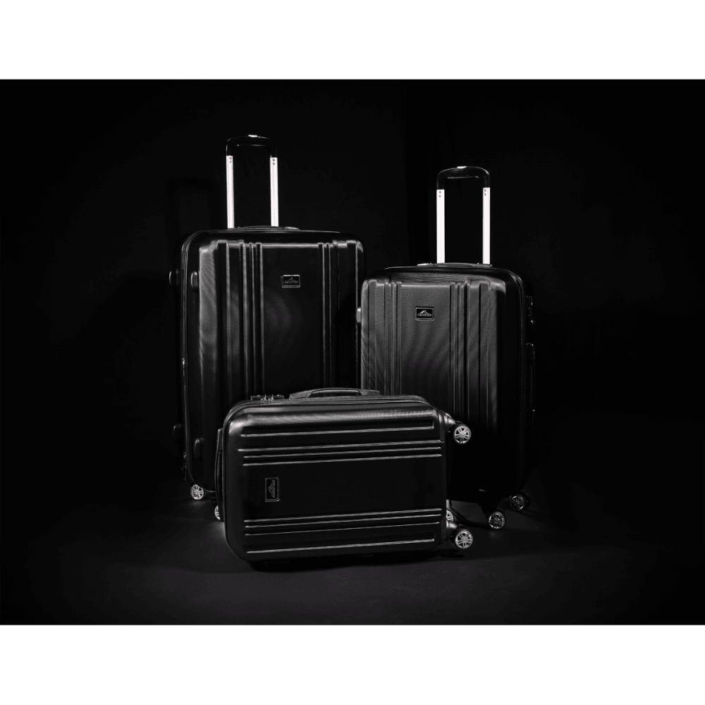 Dellonda Lightweight ABS Luggage Set with TSA Lock - Black Model No- DL11