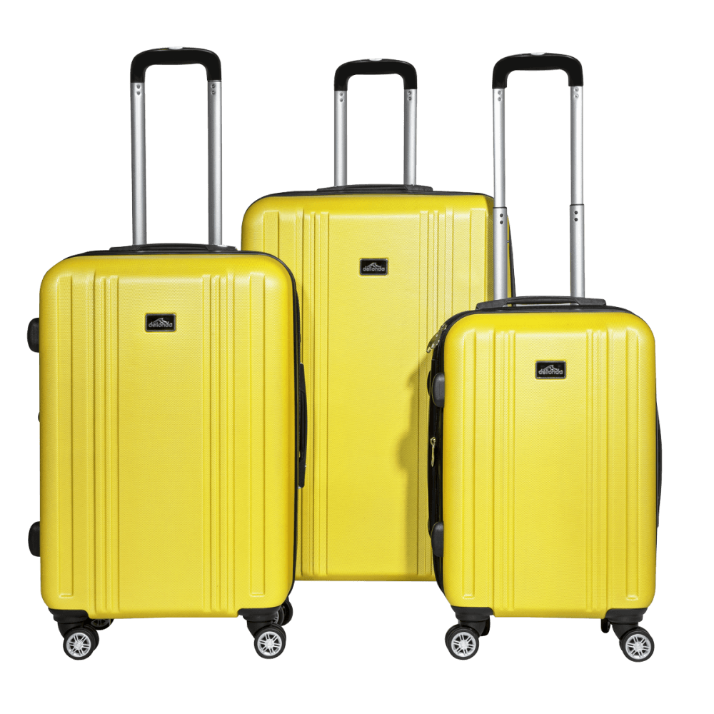 Dellonda Lightweight ABS Luggage Set with TSA Lock - Yellow Model No- DL124