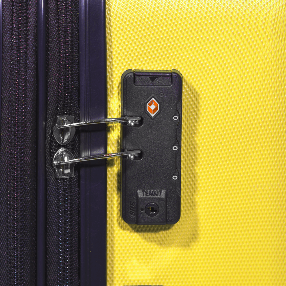 Dellonda Lightweight ABS Luggage Set with TSA Lock - Yellow Model No- DL124