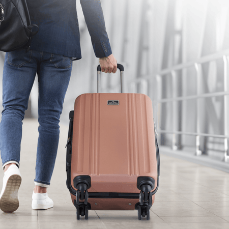 Dellonda Lightweight ABS Luggage Set with TSA Lock - Rose Gold : Model No- DL125