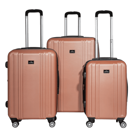 Dellonda Lightweight ABS Luggage Set with TSA Lock - Rose Gold : Model No- DL125