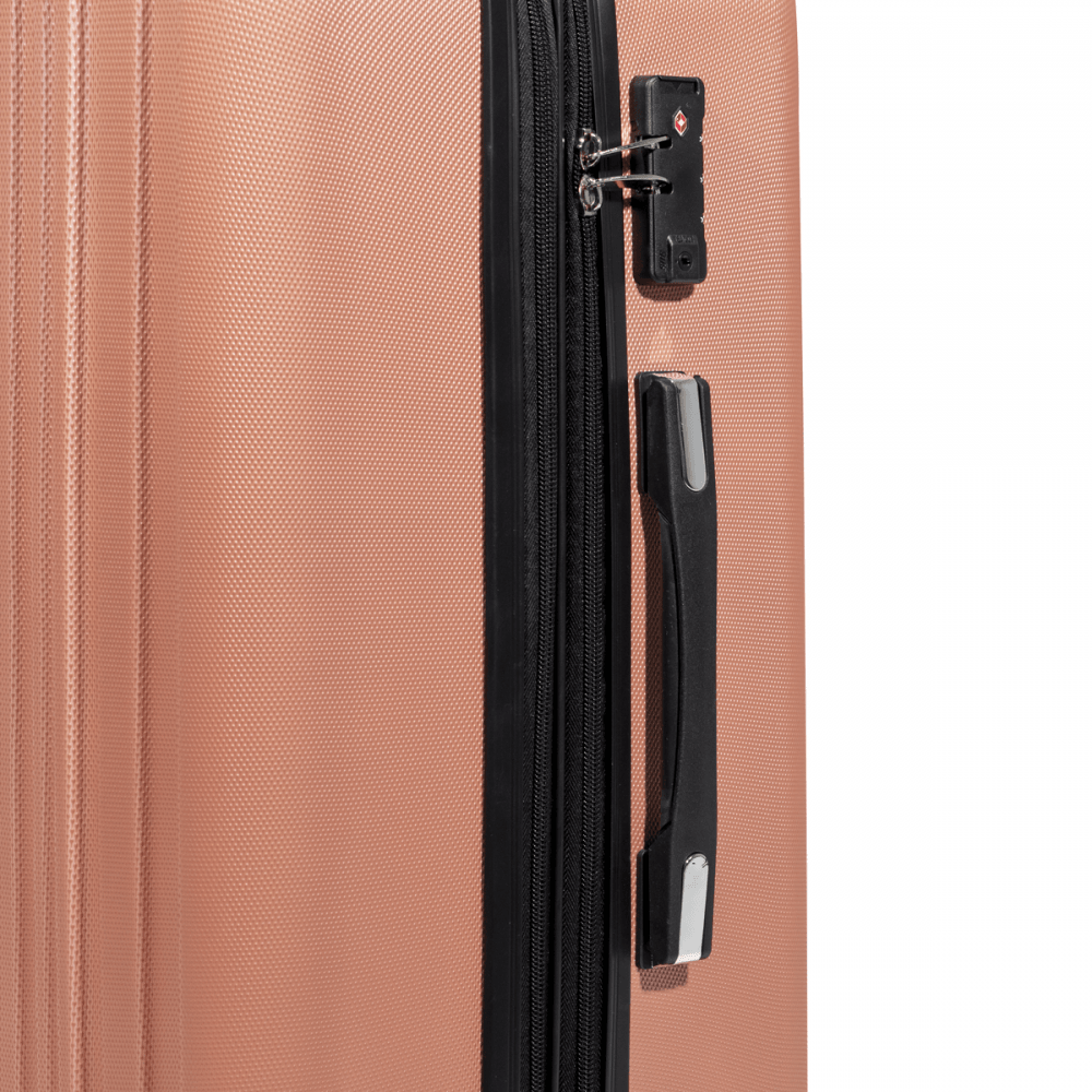 Dellonda Lightweight ABS Luggage Set with TSA Lock - Rose Gold : Model No- DL125