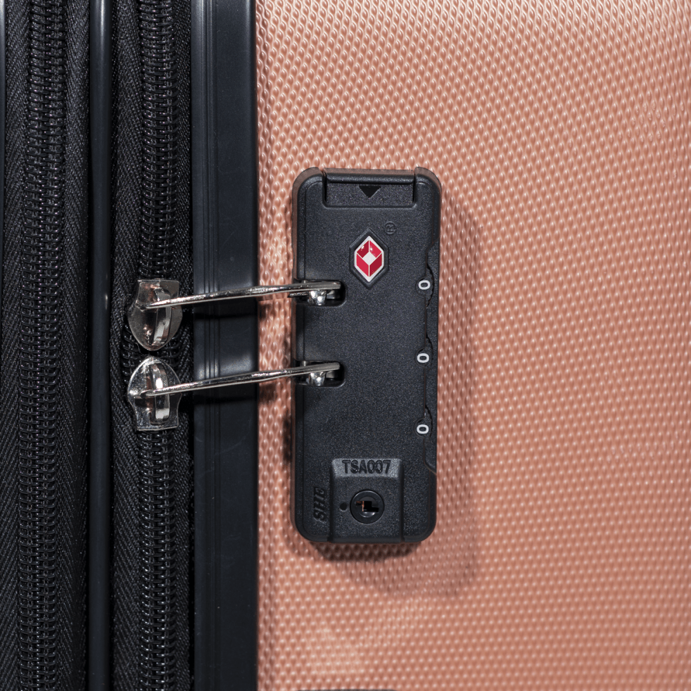 Dellonda Lightweight ABS Luggage Set with TSA Lock - Rose Gold : Model No- DL125