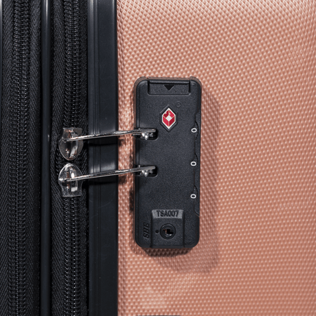 Dellonda Lightweight ABS Luggage Set with TSA Lock - Rose Gold : Model No- DL125