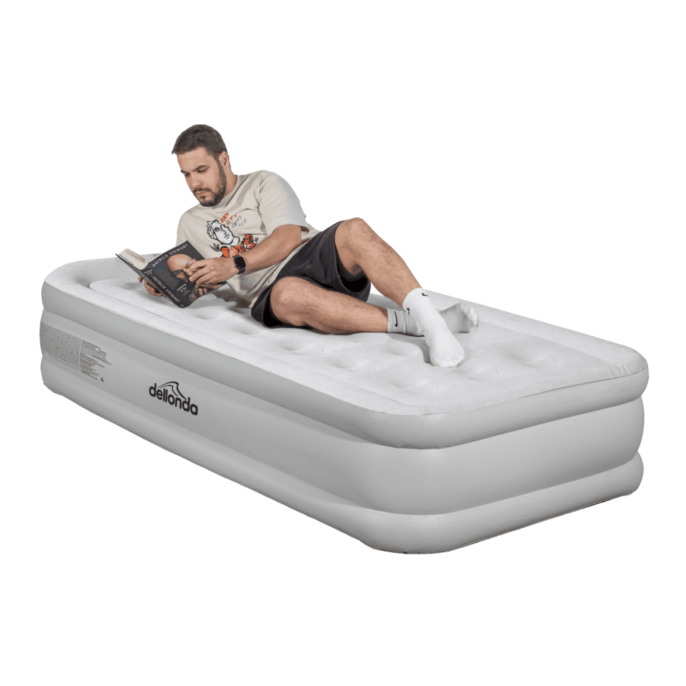 Dellonda Raised Air Bed with Removable Electric Pump & Storage Bag - Single Model No- DL144