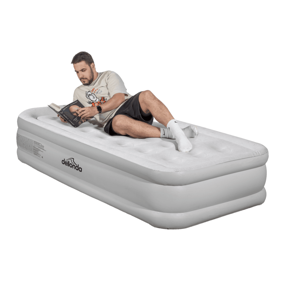 Dellonda Raised Air Bed with Removable Electric Pump & Storage Bag - Single Model No- DL144