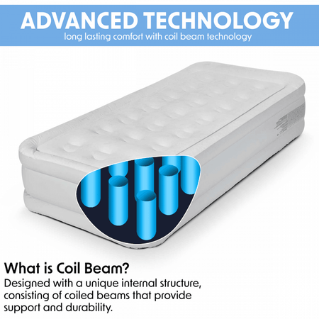 Dellonda Raised Air Bed with Removable Electric Pump & Storage Bag - Single Model No- DL144
