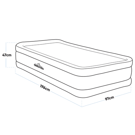 Dellonda Raised Air Bed with Removable Electric Pump & Storage Bag - Single Model No- DL144