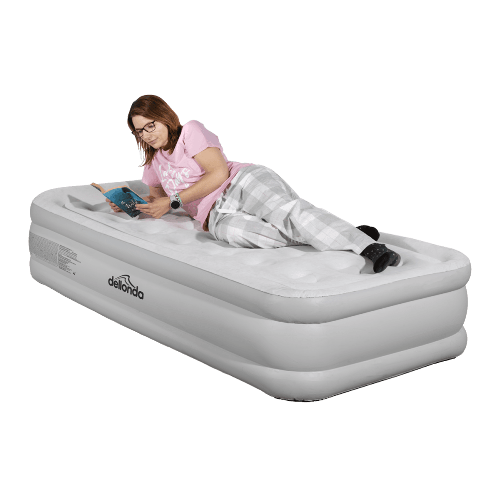 Dellonda Raised Air Bed with Removable Electric Pump & Storage Bag - Single Model No- DL144