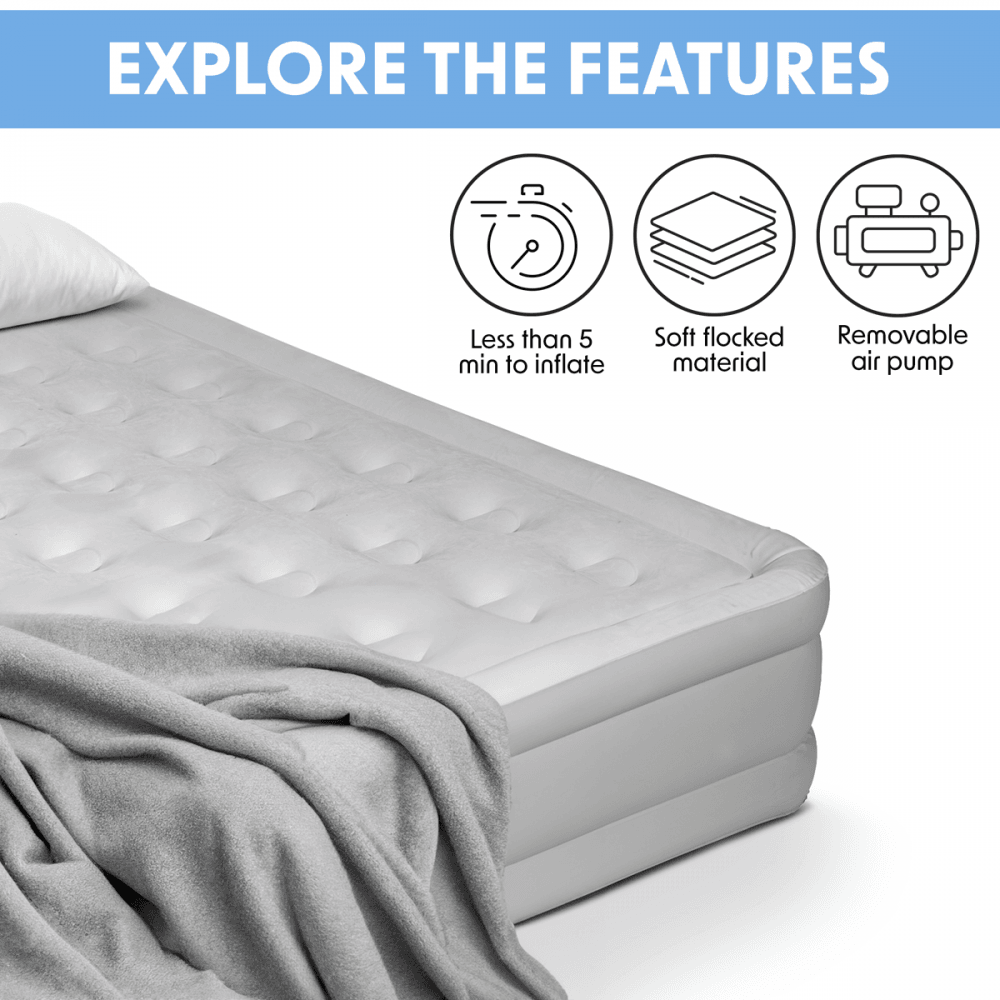Dellonda Raised Air Bed with Removable Electric Pump & Storage Bag - Queen Model No- DL145